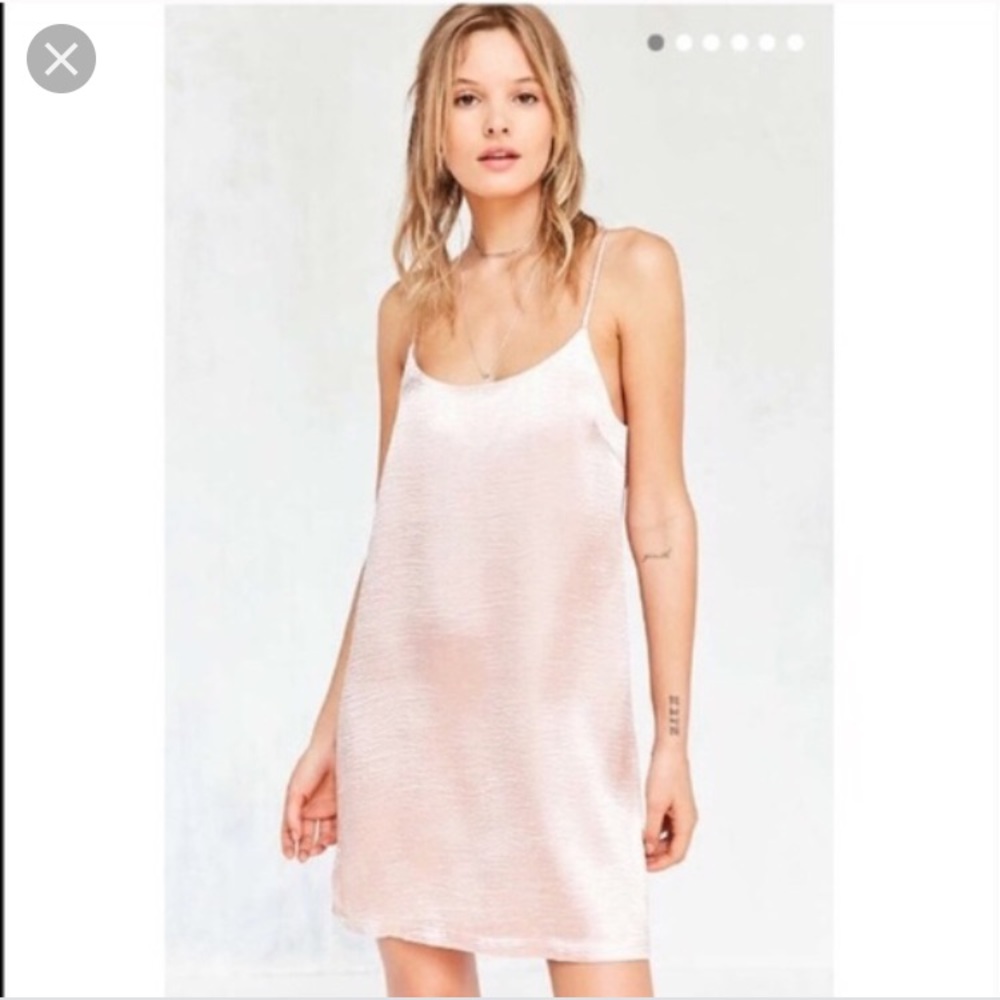 Silence + Noise Baby Pink Slip Dress